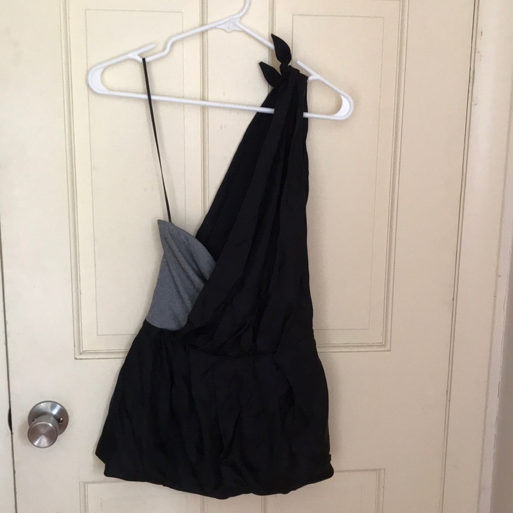 EUC black halo black silk halter